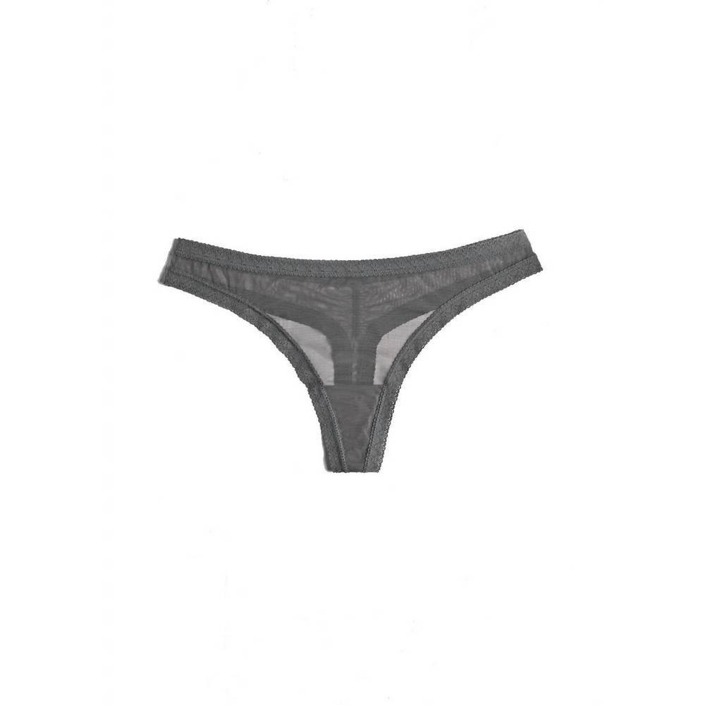 NEW BLUSH LINGERIE women's mesh lace trim thong panty in lunar